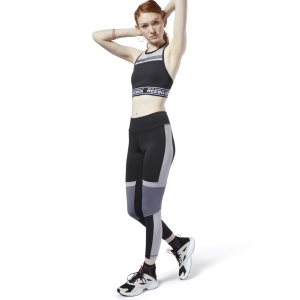 Legginsy Damskie Reebok Meet You There Panelled Czarne PL 61ROBTV